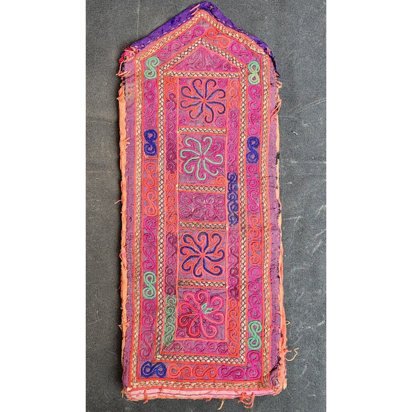 Kuchi Embroidered Pouch Wallet Central Asian Handmade Beaded Purple Tones - Picture 2 of 9